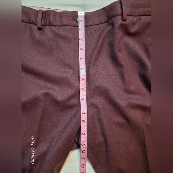 Talbots Petites Windsor Straight Leg Pants - Deep Burgundy Plum - Size 14P - Picture 8 of 11